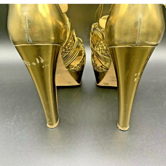 Jessica Simpson Gold Metallic Platform Sandal Heel - Picture 6 of 12